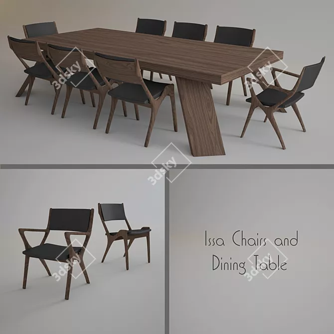 Sleek Vray Dining Set - max 2013 & fbx 3D model image 1