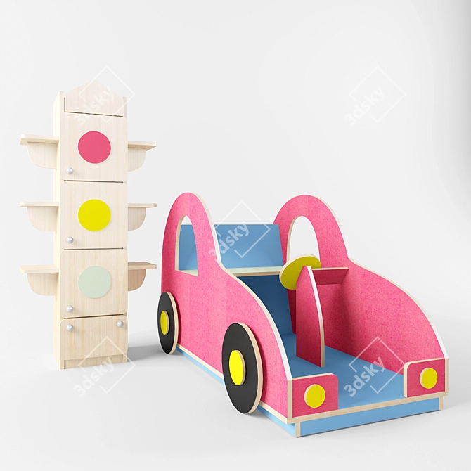 Playful Kindergarten Furniture 3D model image 1