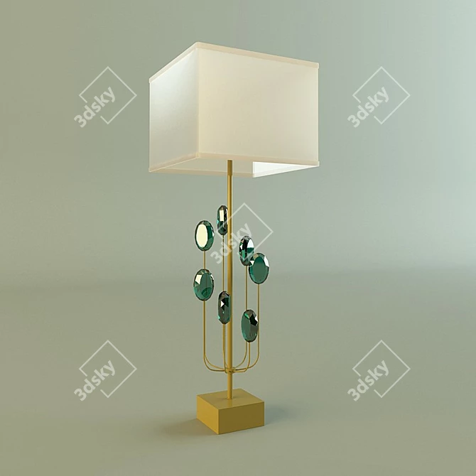 Emerald Glowing Table Lamp 3D model image 1