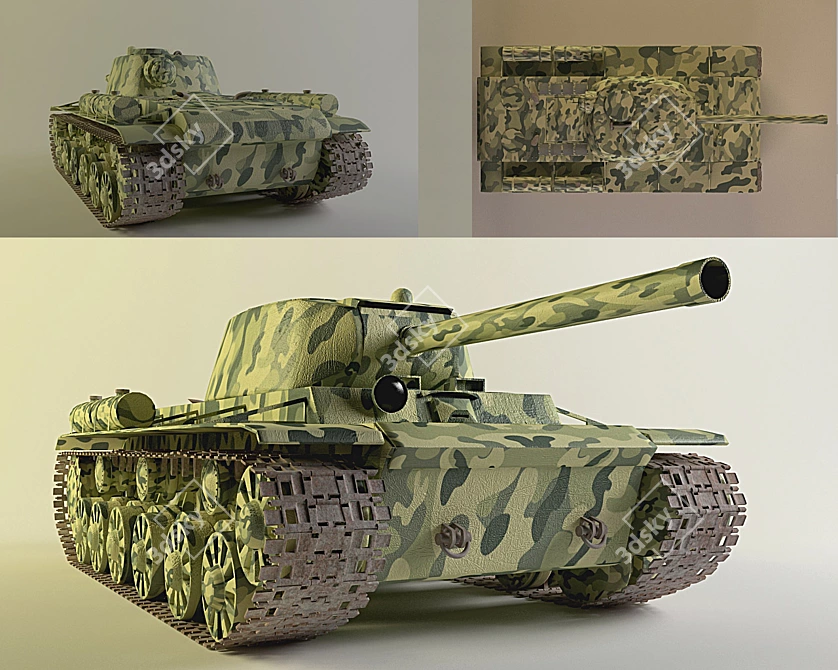 High-Poly KV-1C Model 3D model image 1