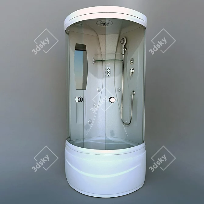 Elegance High Shower Cabin 3D model image 1