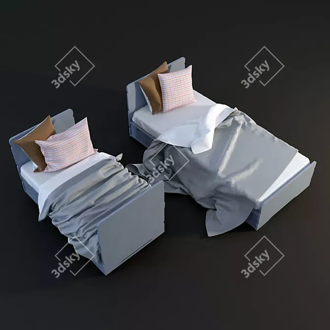 Noukies Adult Bed: Comfort Meets Style 3D model image 1