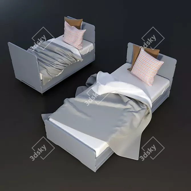 Noukies Adult Bed: Comfort Meets Style 3D model image 2