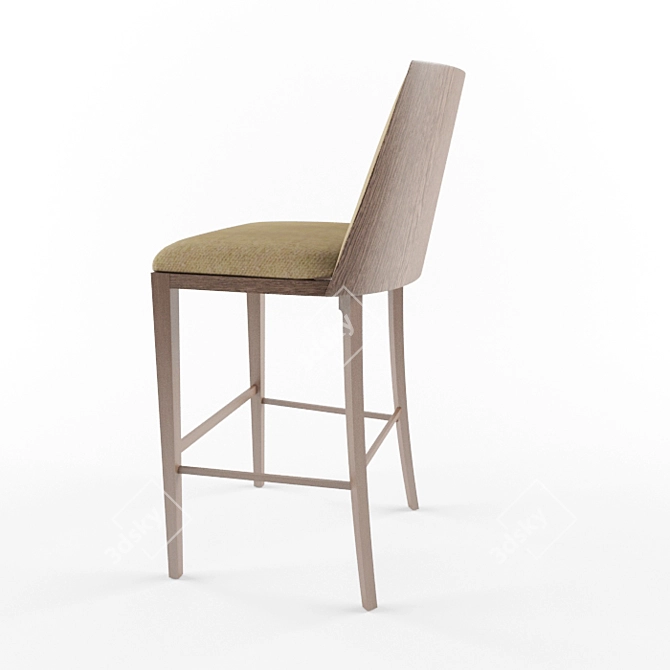 Elegant Crescent Barstool 3D model image 2