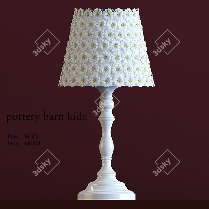 Daisy Delight Lampshade 3D model image 1