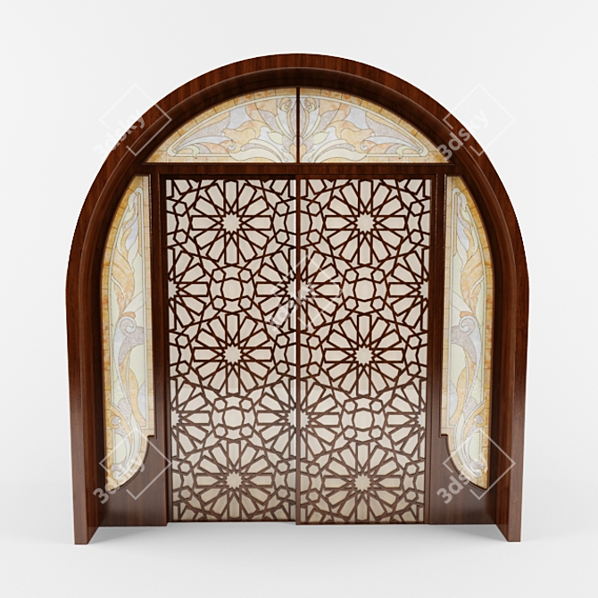 Eastern Texture Door 3D model image 1