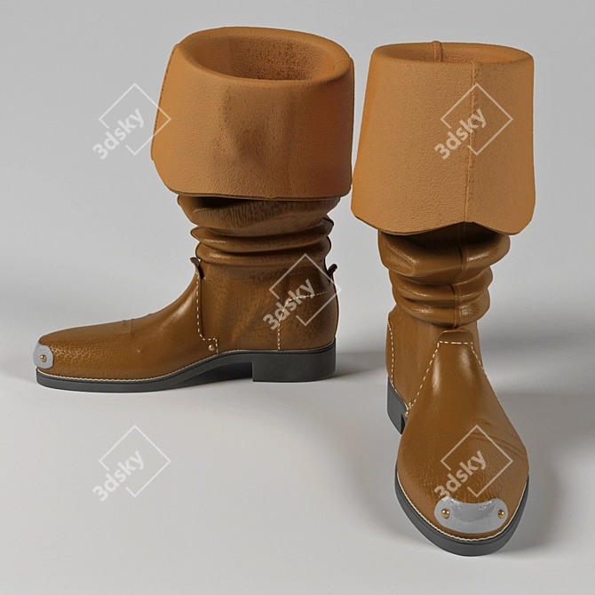 Pirate Leather Boots 3D model image 1