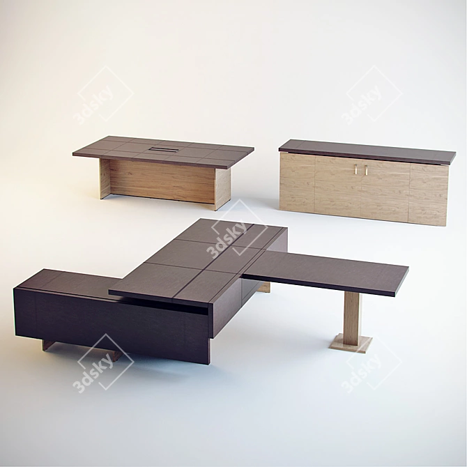 Modern Office Furniture Set 3D model image 1