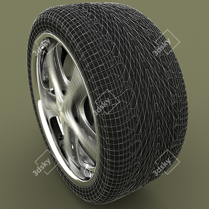 Vintage Rustic Model Wheel 3D model image 1