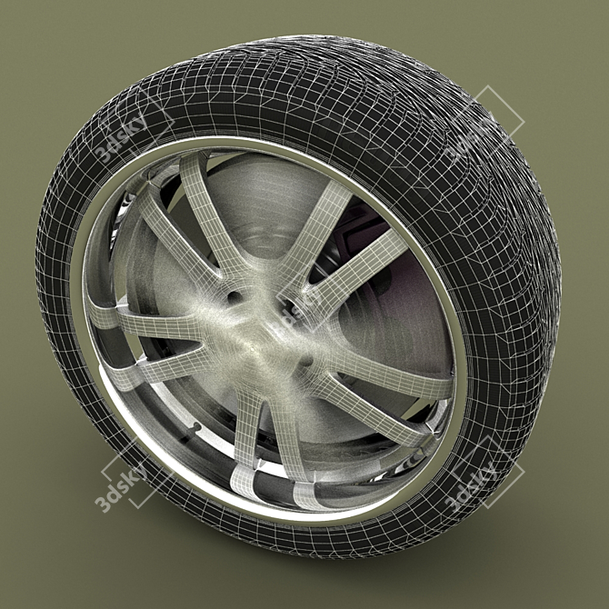 Vintage Rustic Model Wheel 3D model image 2