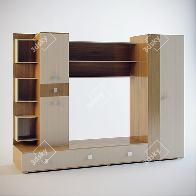 Elegant Verona 3D Wall Unit 3D model image 1