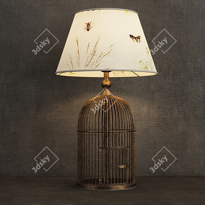 Elegant Birdcage Table Lamp 3D model image 1