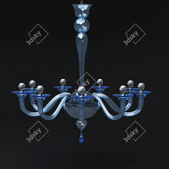 Elegant Handcrafted Glass Pendant 3D model image 1