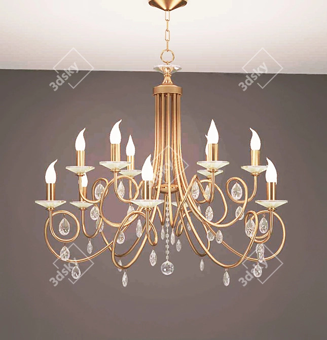 Orion Factory 12-Light Crystal Chandelier 3D model image 1