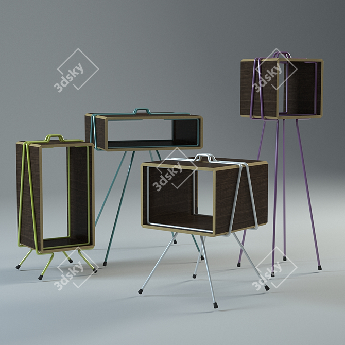Frères Plo: Stylish Side Tables 3D model image 1