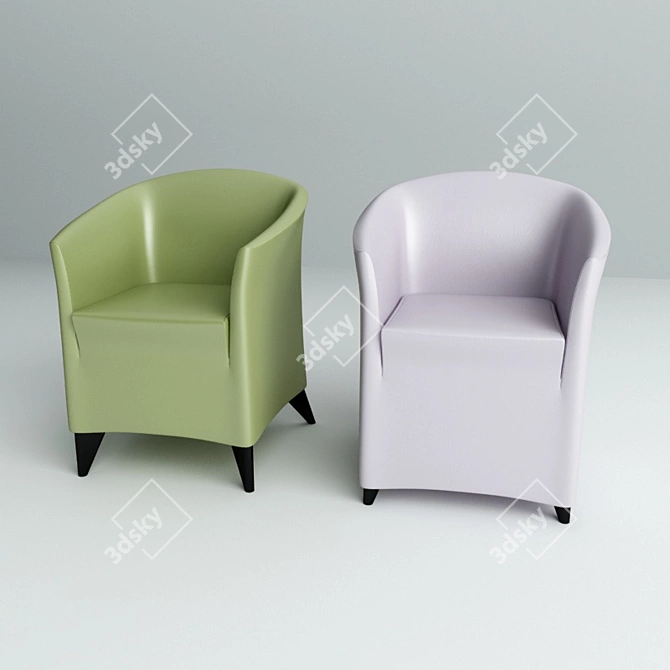 Minimalist Lounge Chair by Wittmann 3D model image 1