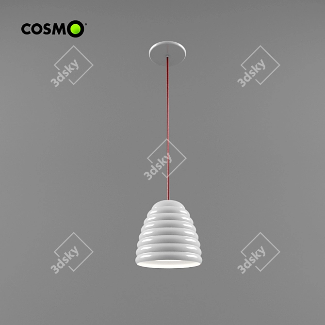 Modern Red Flex Pendant Light 3D model image 1