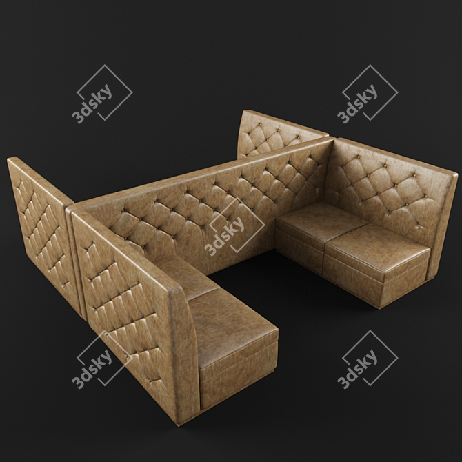 Cafe Divan: Elegant Seating Solution 3D model image 1