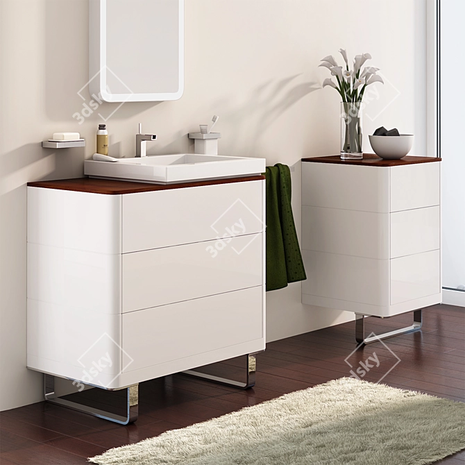 Luxury Bathroom Vanity Set 3D model image 2