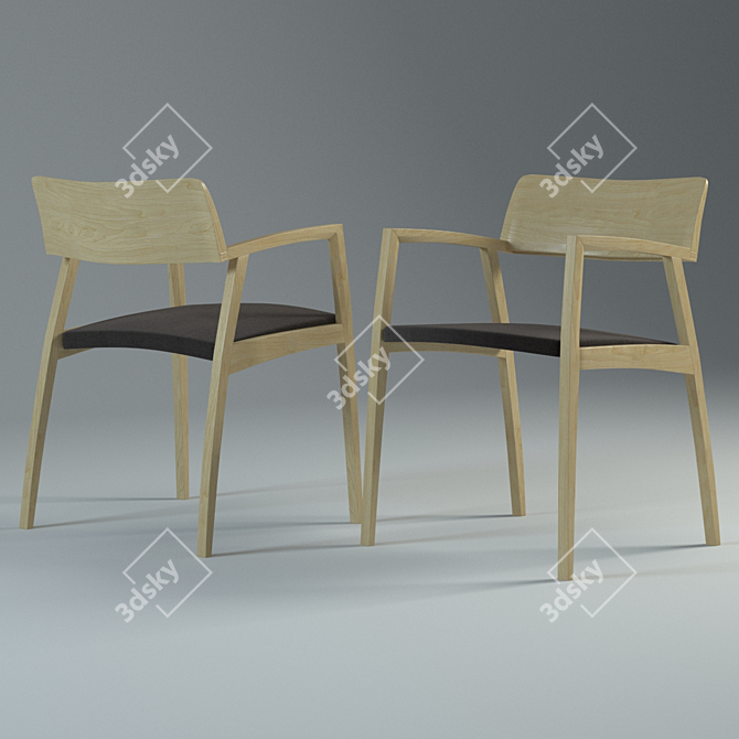 Elegant Curve Chair - GM 326 3D model image 1