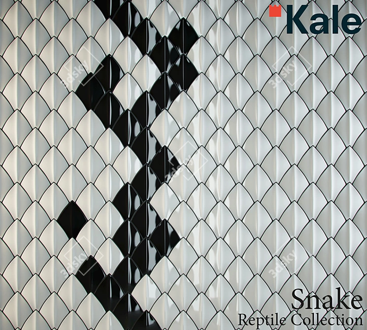 Snake Texture Kale Tiles 3D model image 1