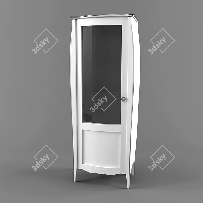 Compact Display Cabinet - 810mm x 490mm x 2000mm 3D model image 1