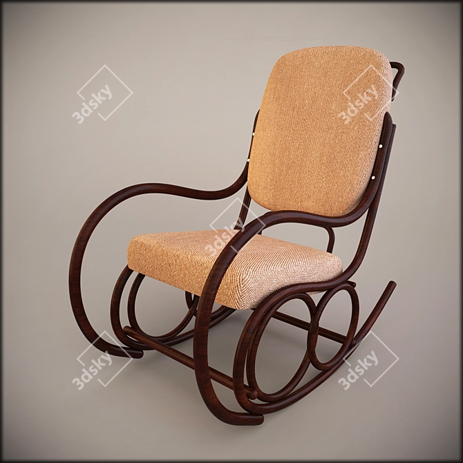 Elegant Woven Rocking Chair 3D model image 1