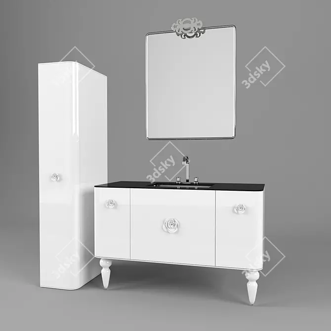 Amarcord White Eurolegro Cabinet 3D model image 2