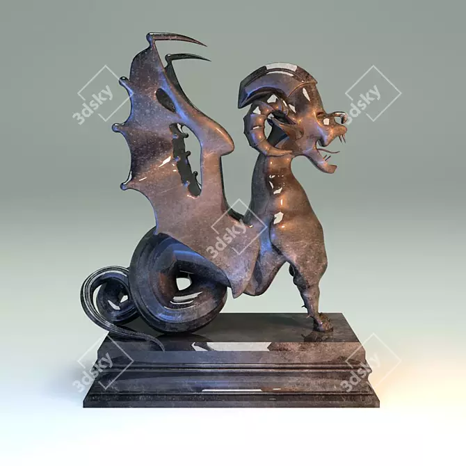 Majestic Chimera Sculpture 3D model image 1