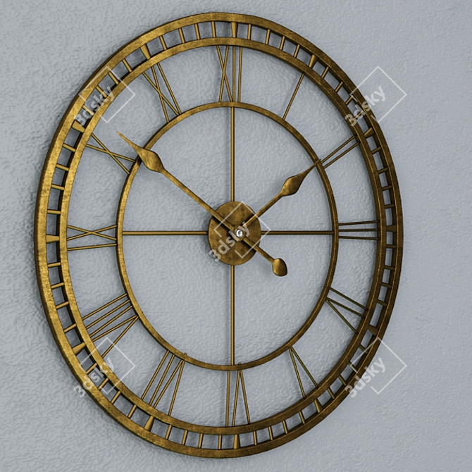 Elegant Wrought Iron Clock 3D model image 3