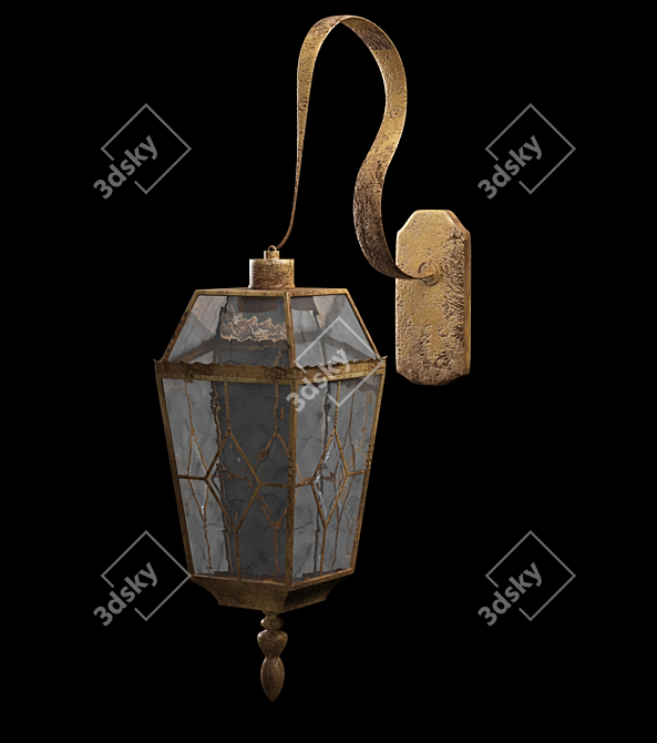 Vintage Rustic Lamp 3D model image 1