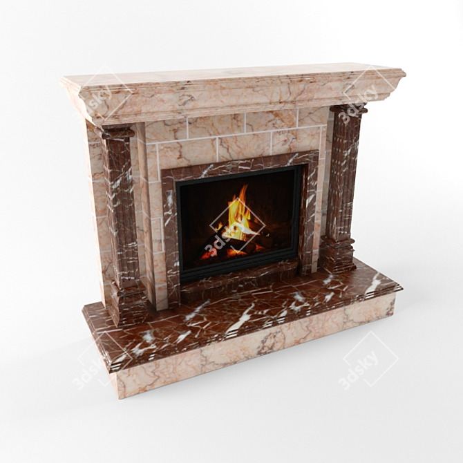 Diana Fireplace - Handcrafted Elegance 3D model image 1