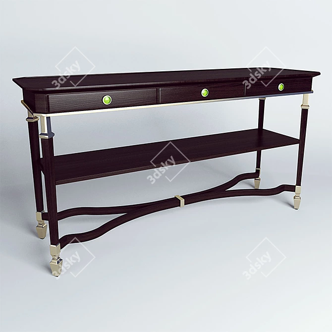 Sleek Black Lacquer Console Table 3D model image 1