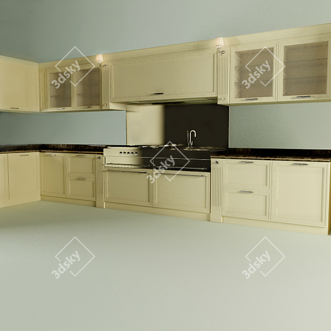 Scavolini Classic Elegance: Kitchen Perfection 3D model image 1