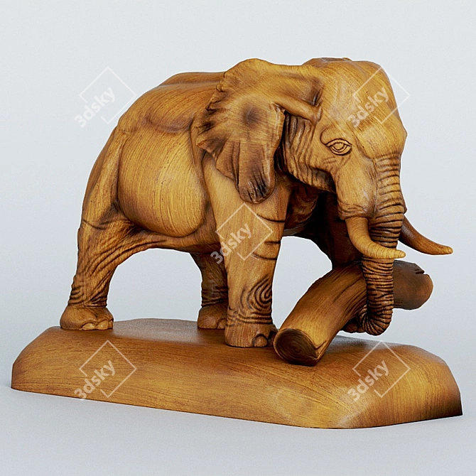 Elegant Vray Elephant Sculpture 3D model image 1