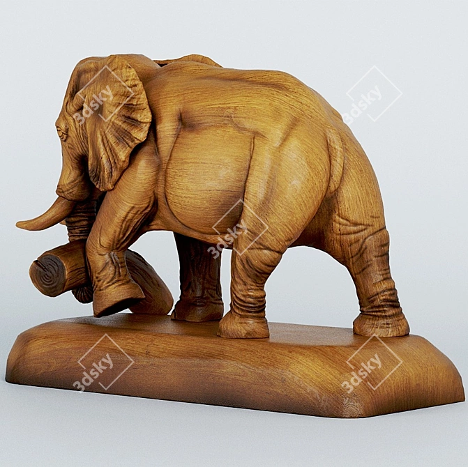 Elegant Vray Elephant Sculpture 3D model image 2