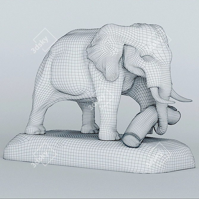 Elegant Vray Elephant Sculpture 3D model image 3