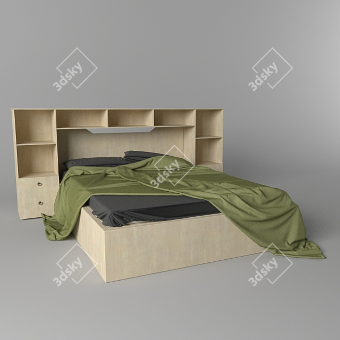 Optima Bed - Complete Set with Bedding 3D model image 1