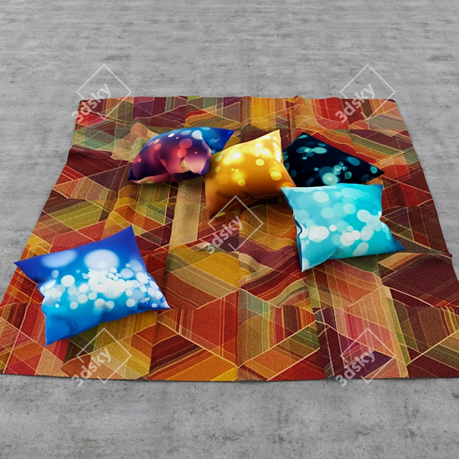 Soft Bliss Rug Cushions 3D model image 1