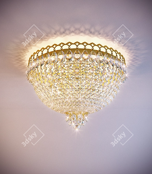 Sparkling Crystal Ceiling Light 3D model image 1