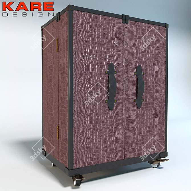 Vintage Style Small Colonial Trunk 3D model image 1