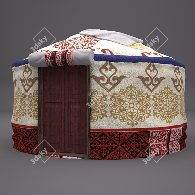 Portable Traditional Yurt: Authentic Design & Easy Assembly 3D model image 1