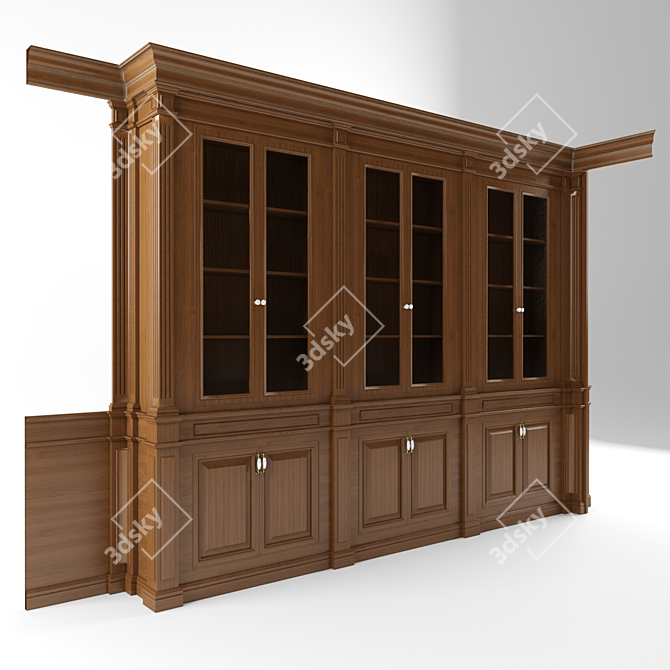 Elegant Office Wardrobe Cabinet 3D model image 1
