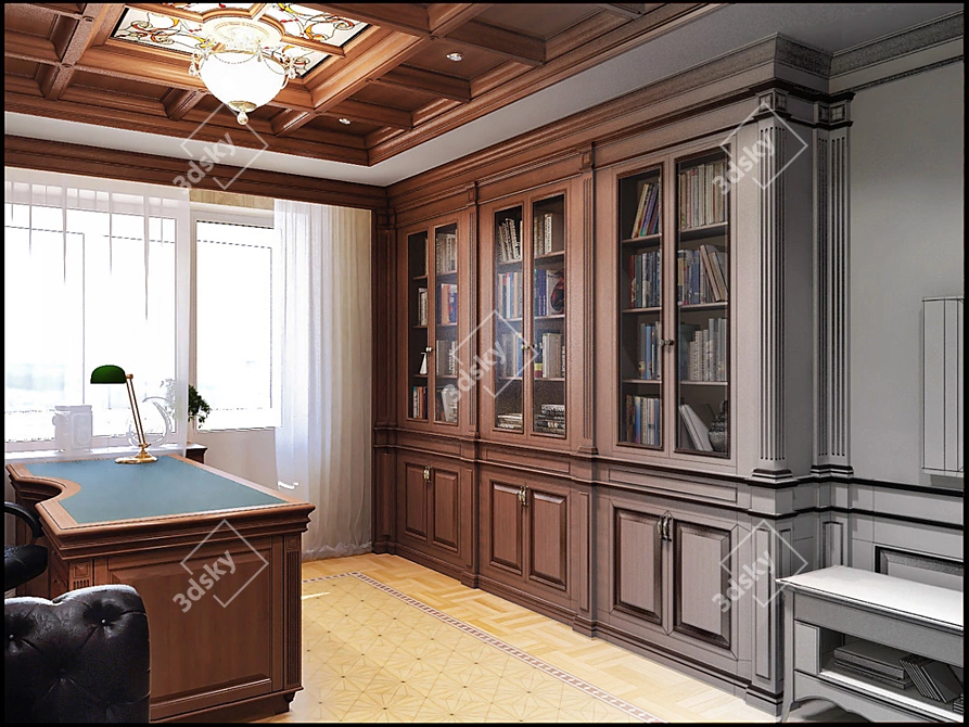 Elegant Office Wardrobe Cabinet 3D model image 2