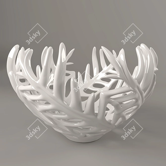 Elegant Fruit and Trinket Vase 3D model image 1