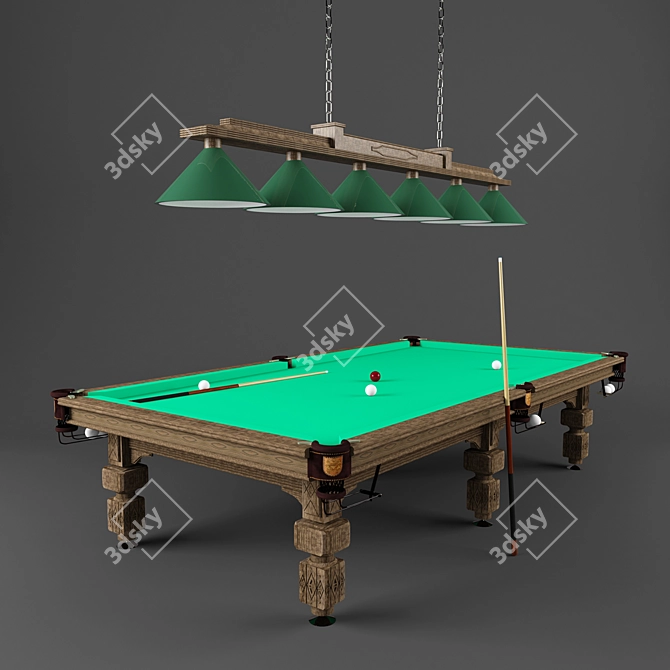 Seductive Slate Billiards Set 3D model image 1