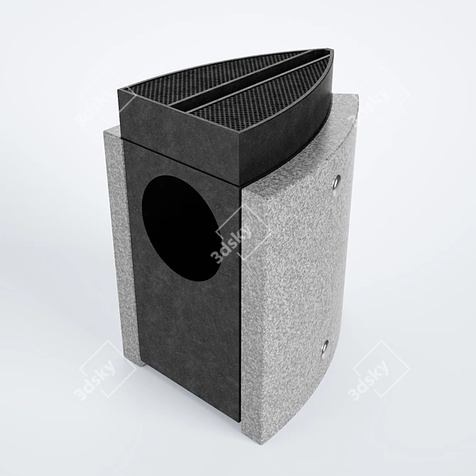 Granite Outdoor Trash Bin 3D model image 1