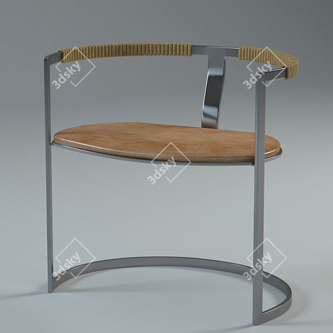 Elegant Modern Sculptural Chair 3D model image 1