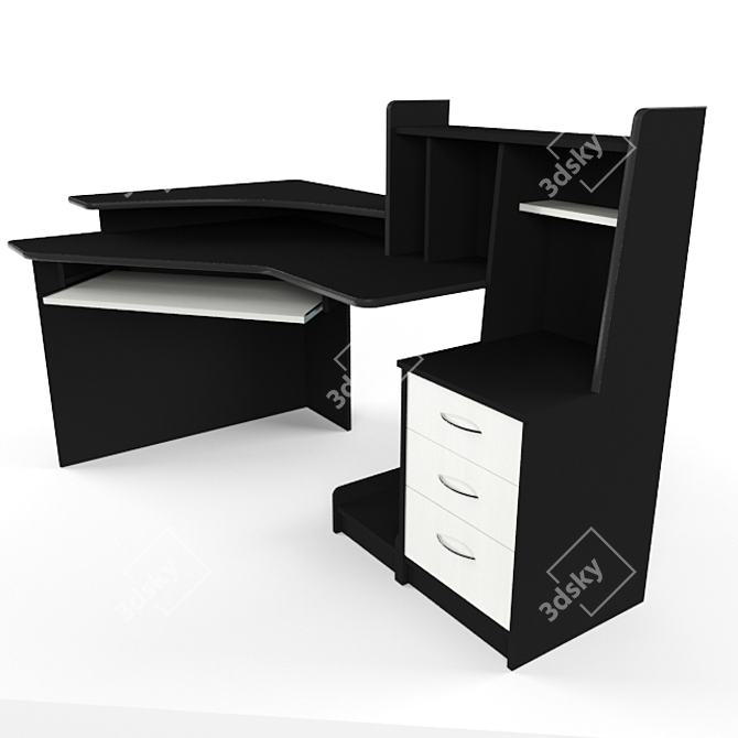 Corner Computer Desk. Precision Built. 3D model image 1