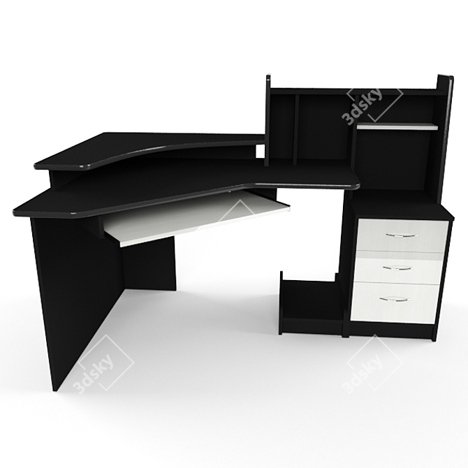 Corner Computer Desk. Precision Built. 3D model image 2